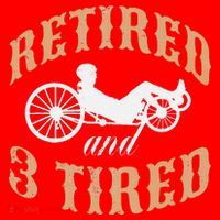 Retired And Three Tired Laidback Biker Retirement Santa Hat thumb 1