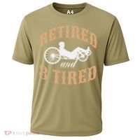 Retired And Three Tired Laidback Biker Retirement Cooling Performance Crew T-Shirt thumb 0