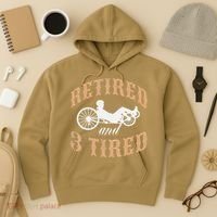 Retired And Three Tired Laidback Biker Retirement Hoodie thumb 3