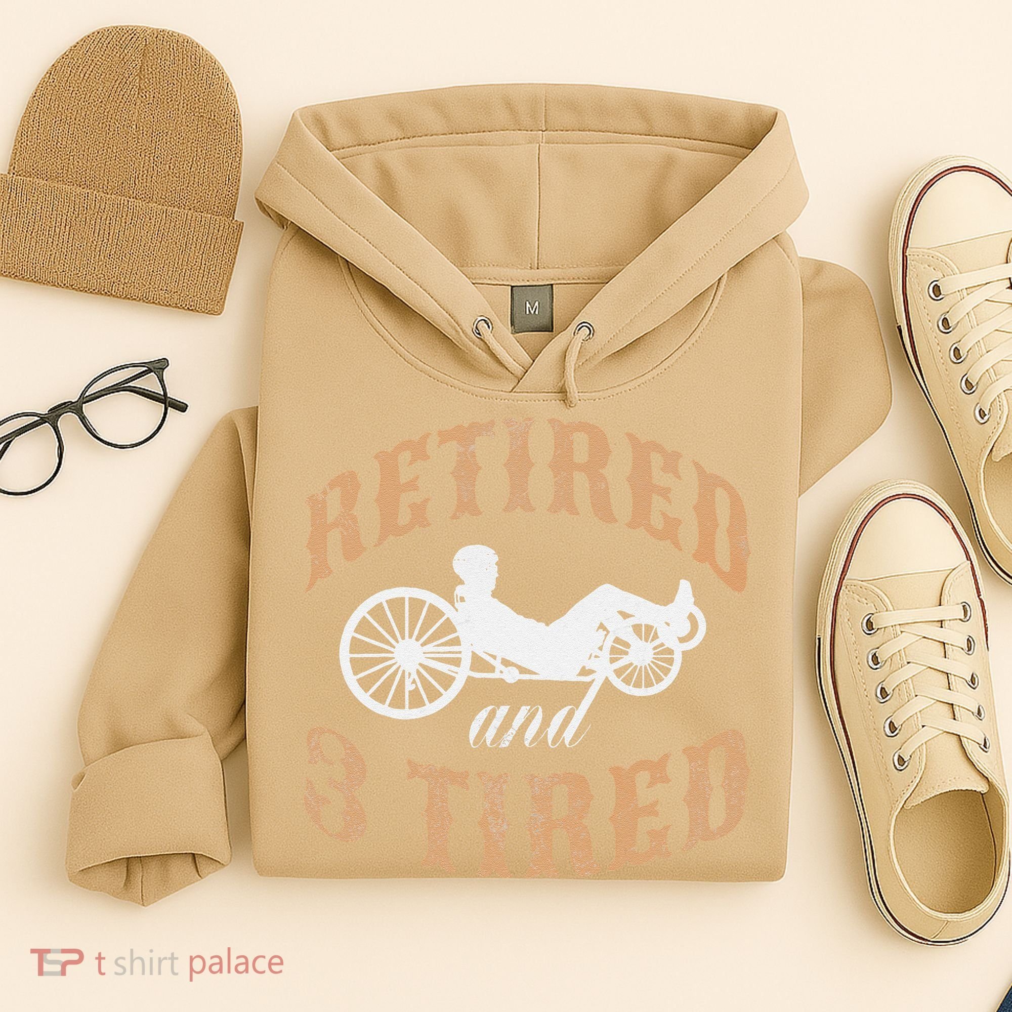 Retired And Three Tired Laidback Biker Retirement Hoodie