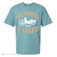 Retired And Three Tired Laidback Biker Retirement Sueded Cloud Jersey T-Shirt thumb 0
