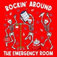 Rockin Around The Emergency Room Skeleton Er Nurse Xmas Santa Hat thumb 1