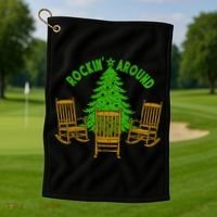 Rockin Around The Christmas Tree Golf Towel thumb 1