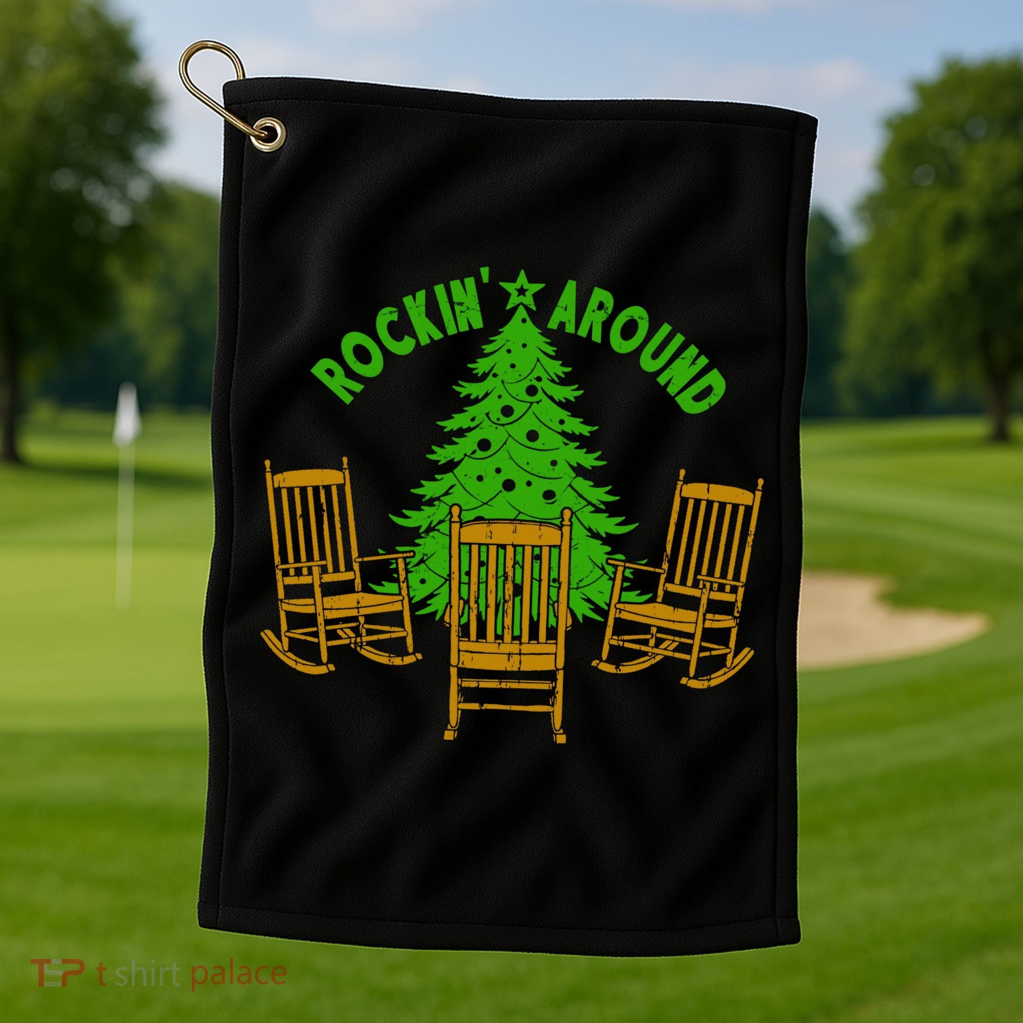 Rockin Around The Christmas Tree Golf Towel