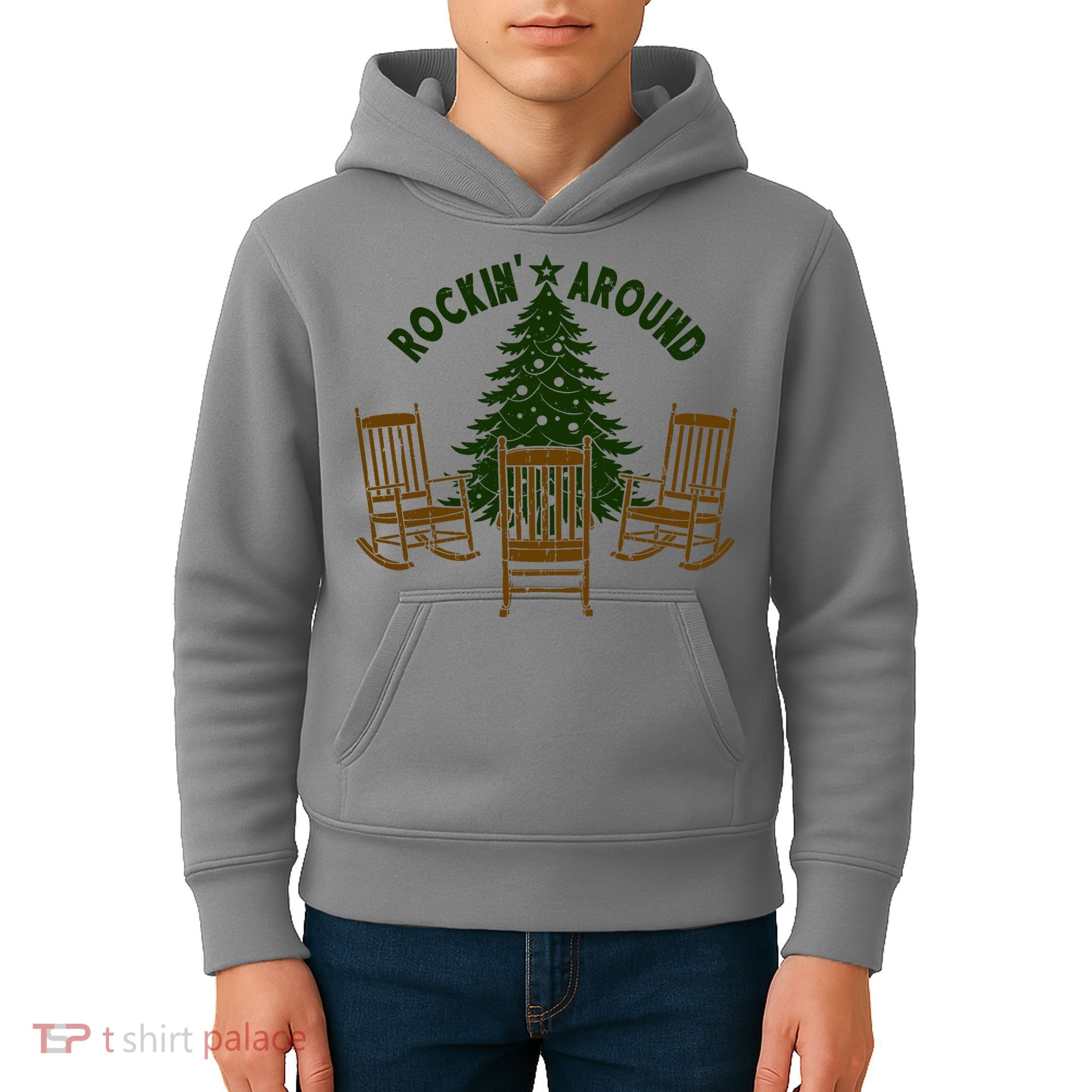 Rockin Around The Christmas Tree Kids Hoodie