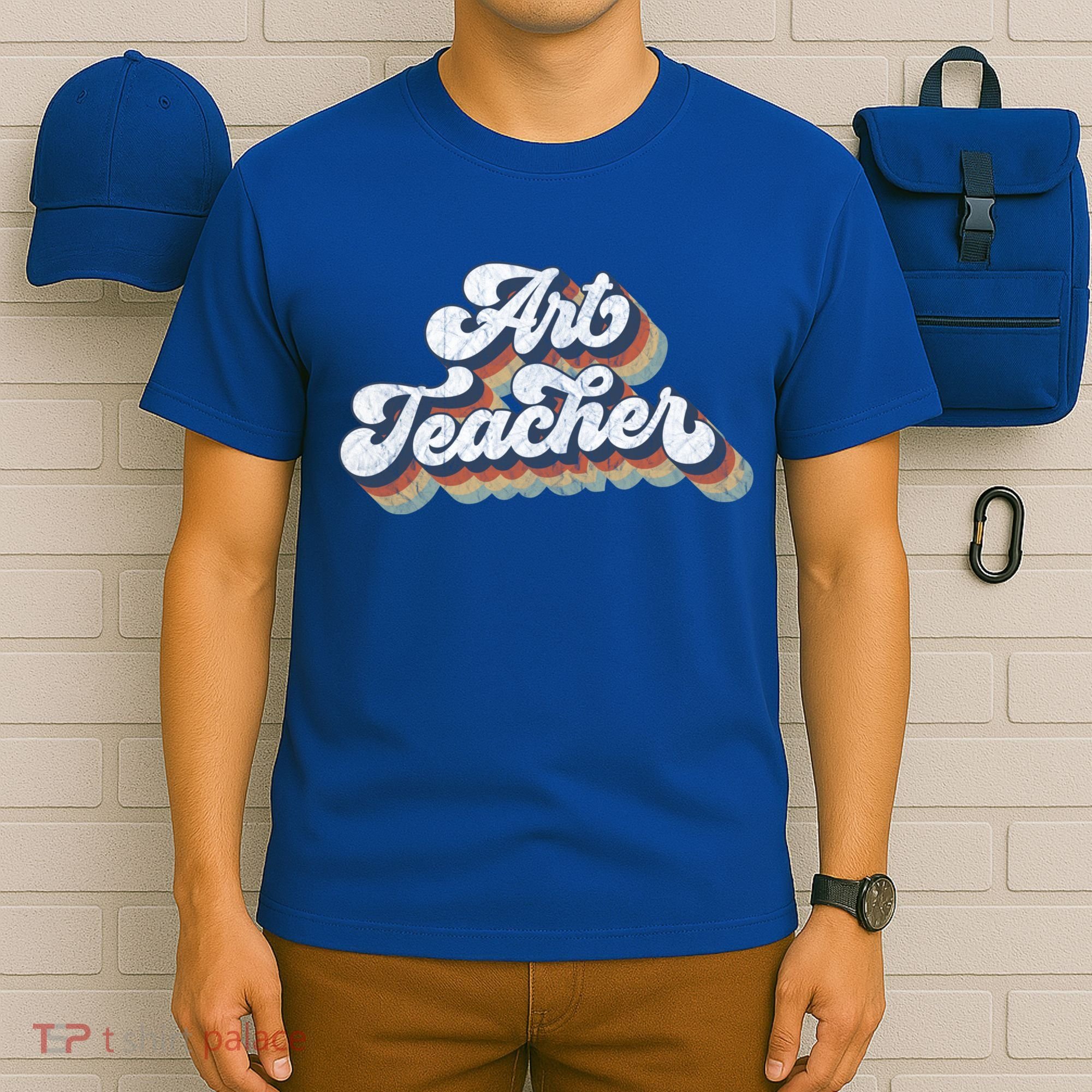 Retro Art Teacher For Artist Teacher Team Menn & Womenn T-Shirt