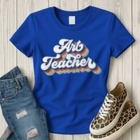 Retro Art Teacher For Artist Teacher Team Menn & Womenn Women's T-Shirt thumb 3
