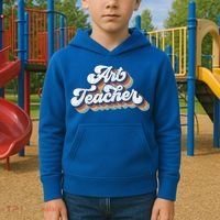 Retro Art Teacher For Artist Teacher Team Menn & Womenn Kids Hoodie thumb 2