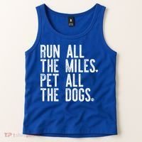 Run All The Miles Pet All The Dogs Funny Runner Running Meme Meaningful Gift Tank Top thumb 2