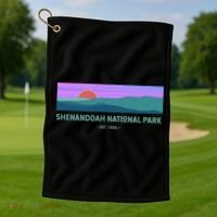 Retro Appalachian Trail Blue Ridge Shenandoah National Park Gift Golf Towel thumb 1