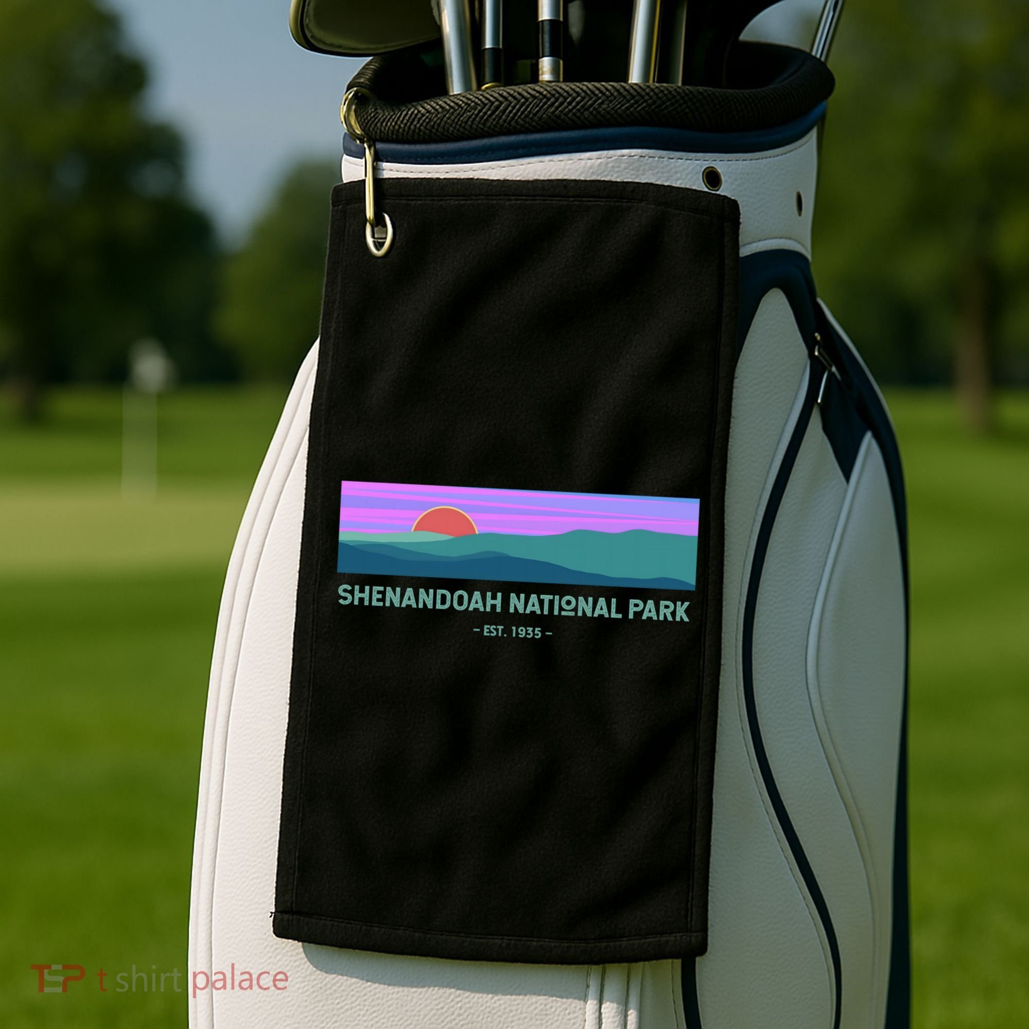 Retro Appalachian Trail Blue Ridge Shenandoah National Park Gift Golf Towel