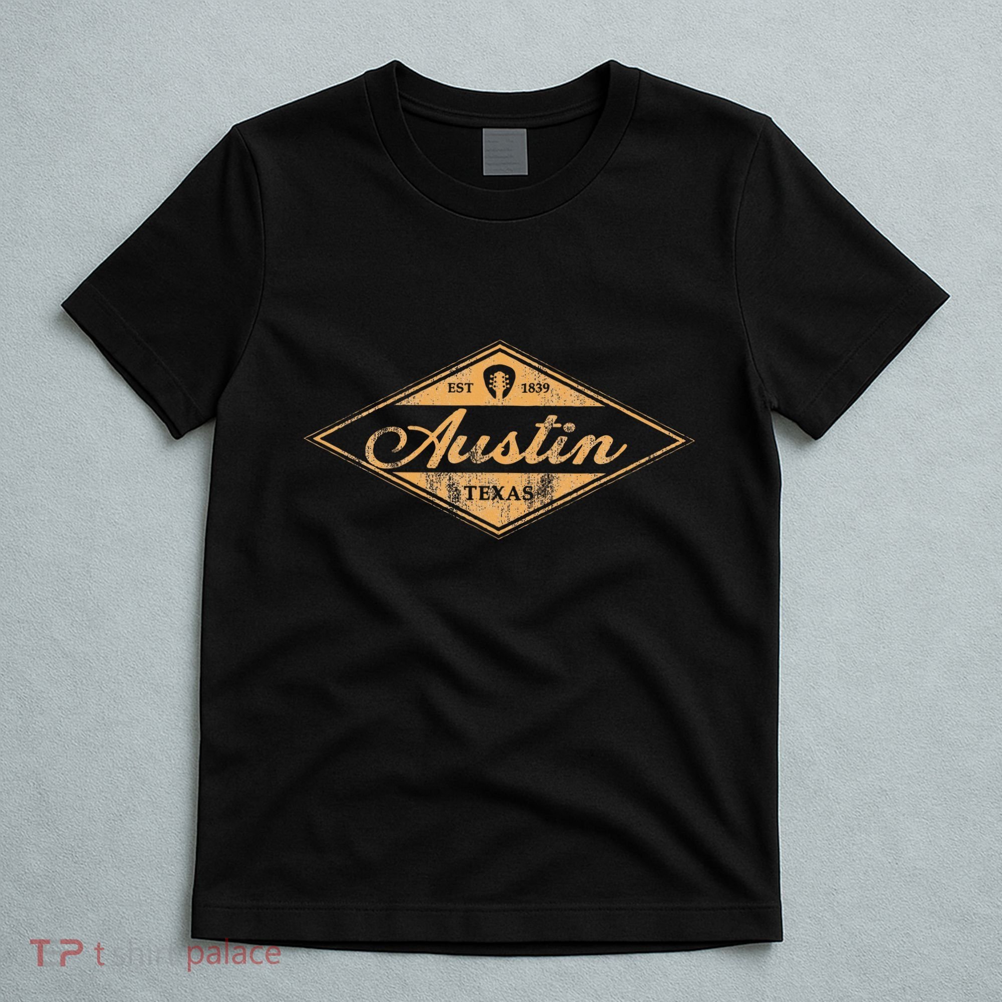 Retro Austin Texas Vintage Guitar Graphic Music Souvenir T-Shirt