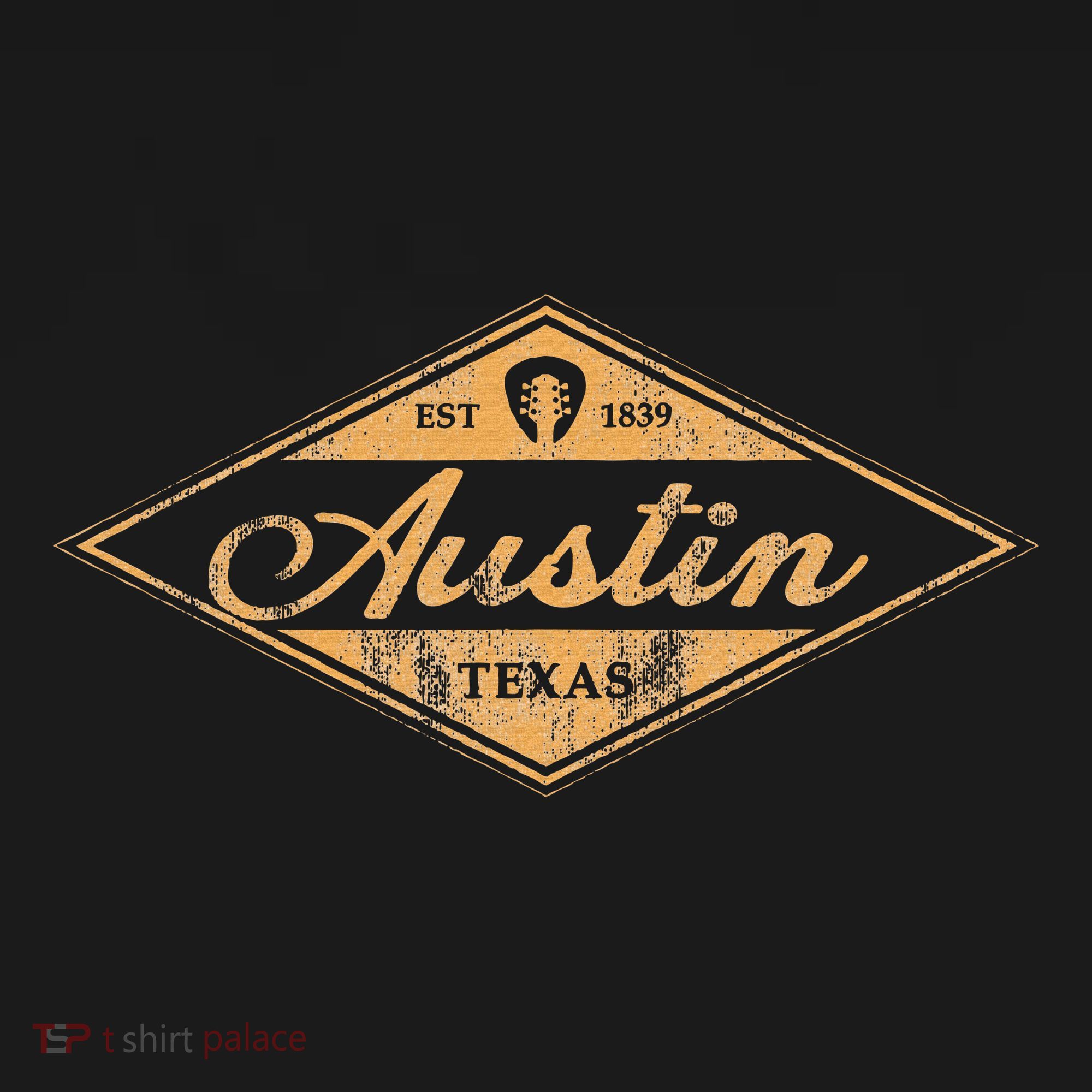 Retro Austin Texas Vintage Guitar Graphic Music Souvenir T-Shirt