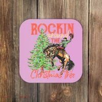 Rocking Around The Christmas Tree Christmas Cow Horse Coaster thumb 0