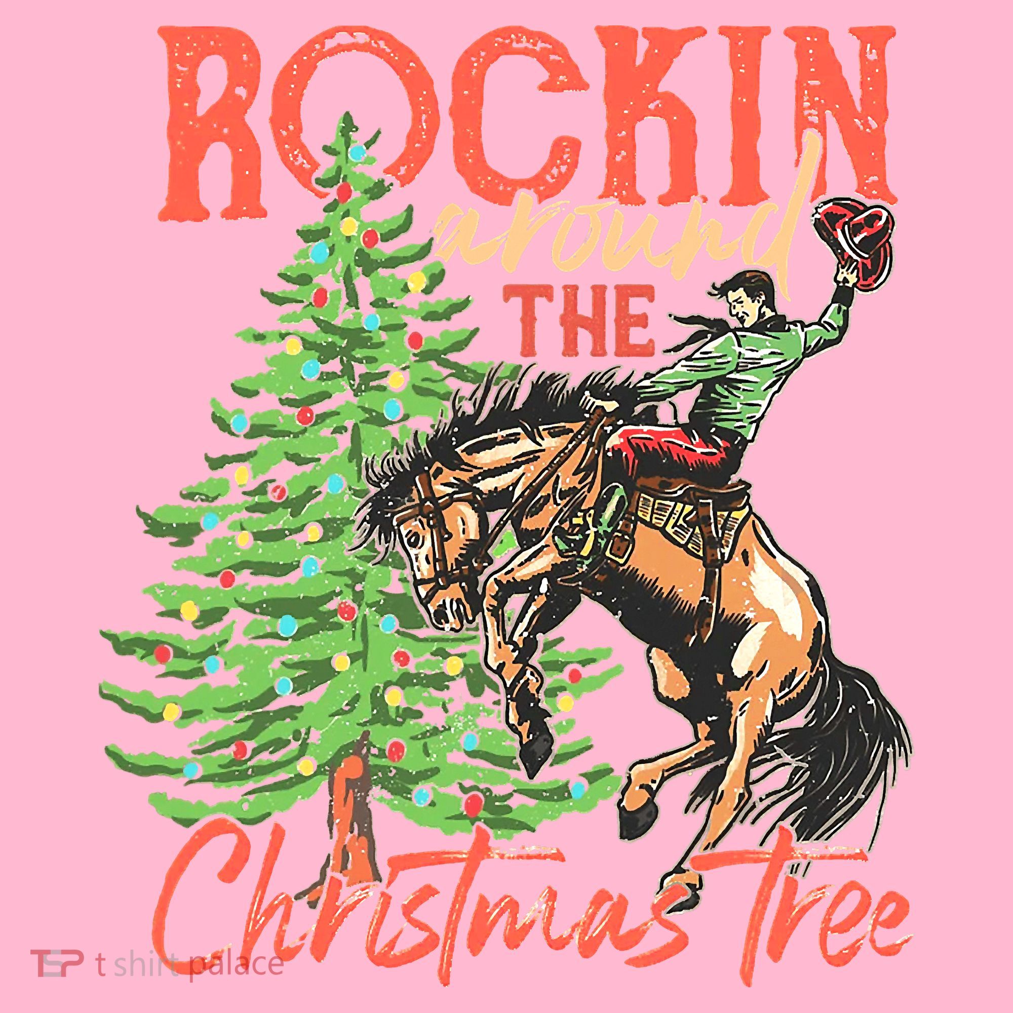 Rocking Around The Christmas Tree Christmas Cow Horse Coaster