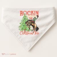 Rocking Around The Christmas Tree Christmas Cow Horse USA-Made Doggie Bandana thumb 0