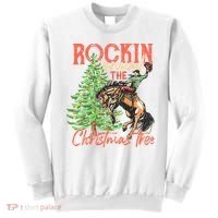 Rocking Around The Christmas Tree Christmas Cow Horse Sweatshirt thumb 0