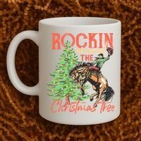 Rocking Around The Christmas Tree Christmas Cow Horse Coffee Mug thumb 2