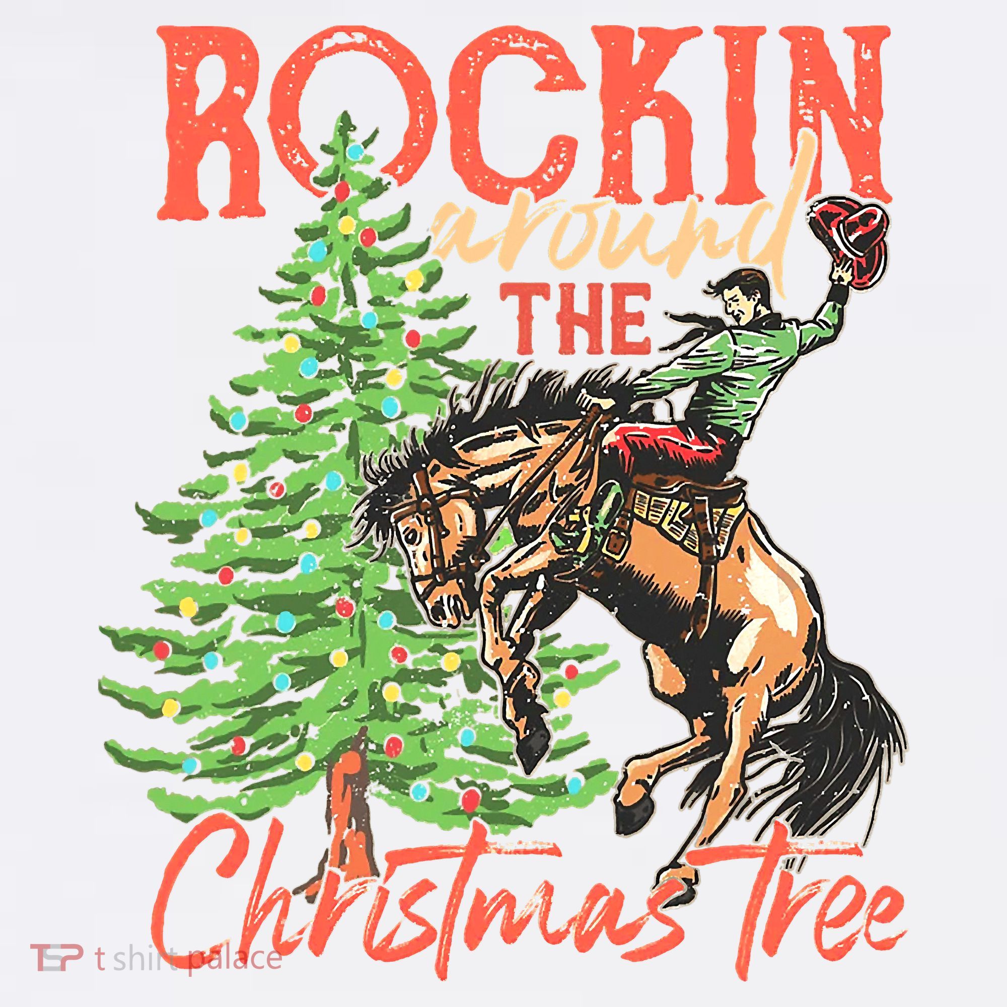 Rocking Around The Christmas Tree Christmas Cow Horse Women's Hoodie