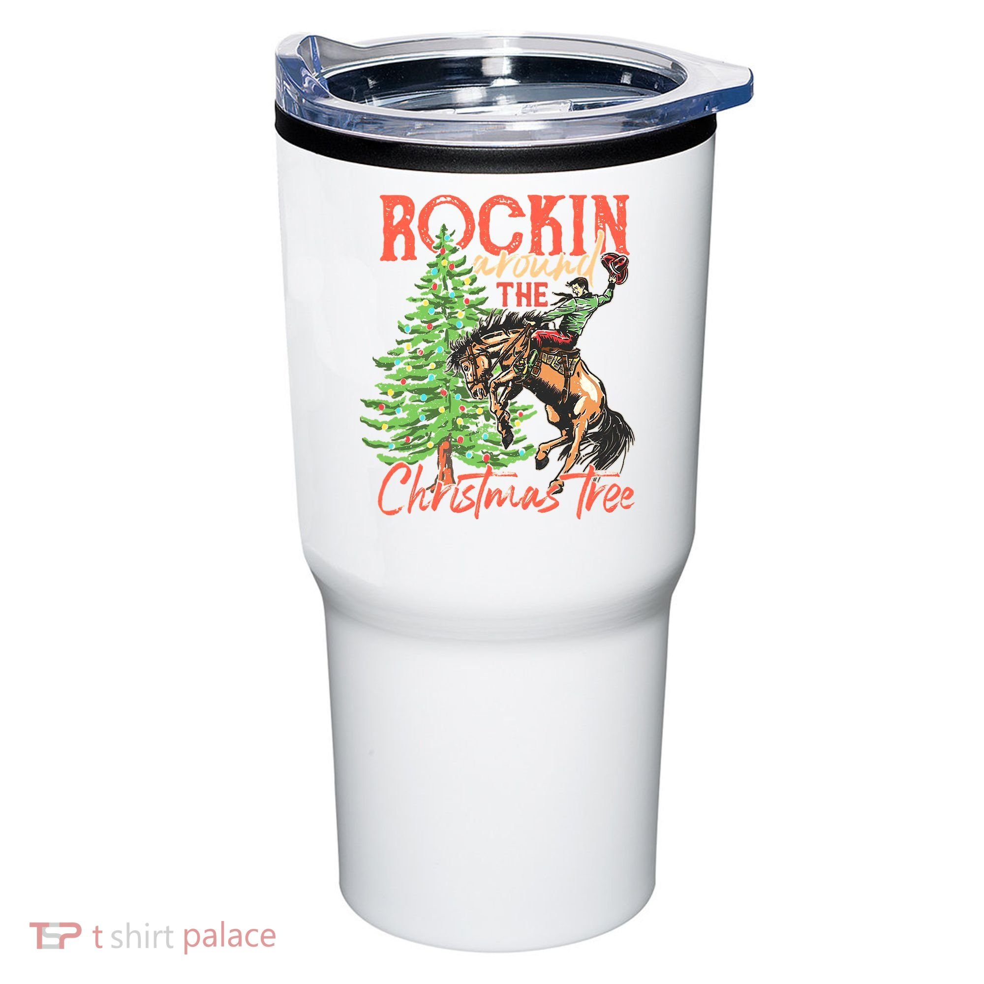 Rocking Around The Christmas Tree Christmas Cow Horse Tumbler