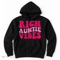 Rich Auntie Vibes Funny Aunt Saying Groovy Apparel Hoodie thumb 0