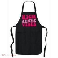 Rich Auntie Vibes Funny Aunt Saying Groovy Apparel Apron thumb 0