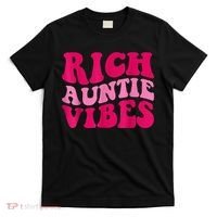 Rich Auntie Vibes Funny Aunt Saying Groovy Apparel T-Shirt thumb 0