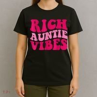 Rich Auntie Vibes Funny Aunt Saying Groovy Apparel T-Shirt thumb 4