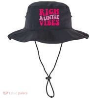 Rich Auntie Vibes Funny Aunt Saying Groovy Apparel Bucket Hat thumb 0