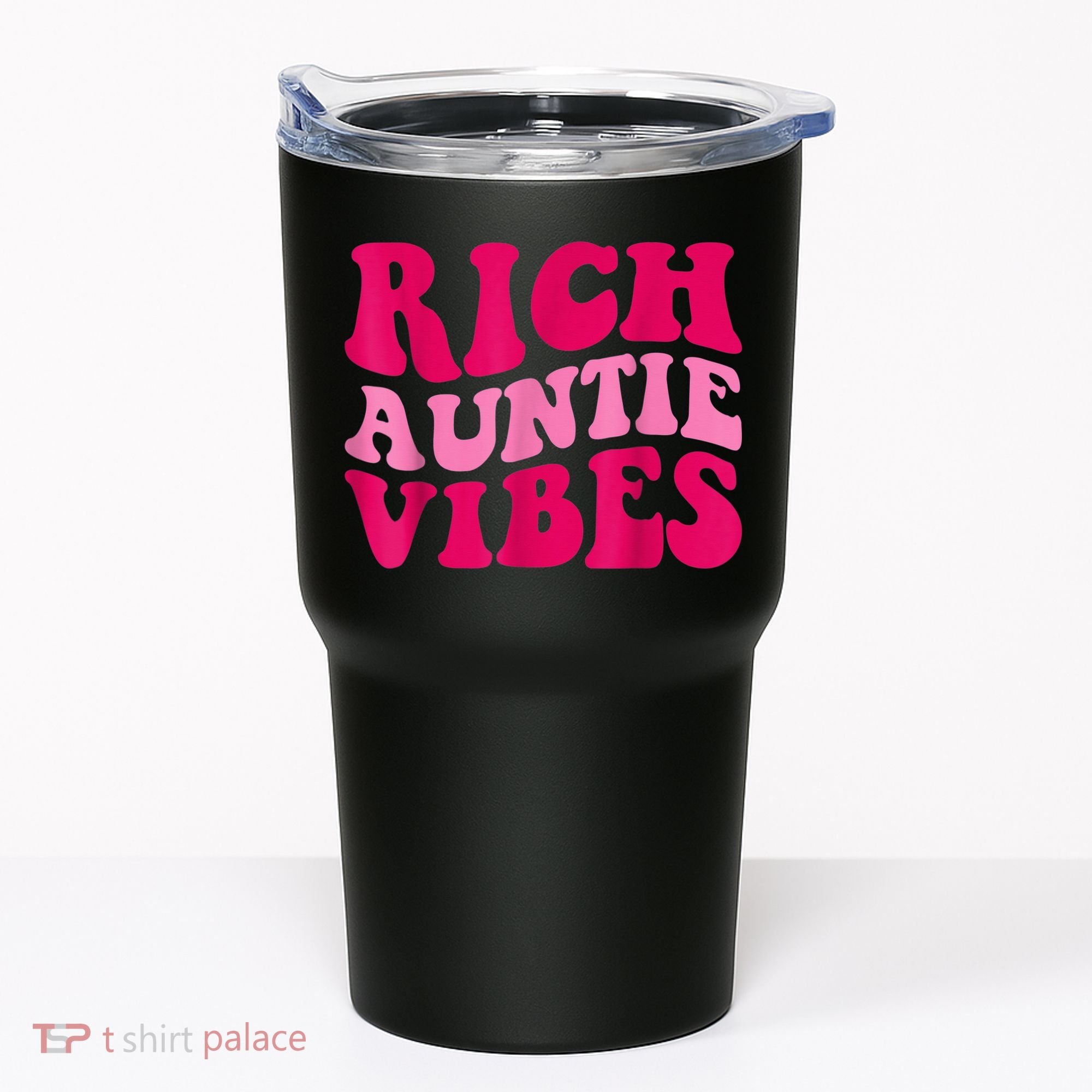 Rich Auntie Vibes Funny Aunt Saying Groovy Apparel Tumbler