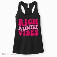 Rich Auntie Vibes Funny Aunt Saying Groovy Apparel Women's Tank Top thumb 0