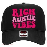 Rich Auntie Vibes Funny Aunt Saying Groovy Apparel Hat thumb 0
