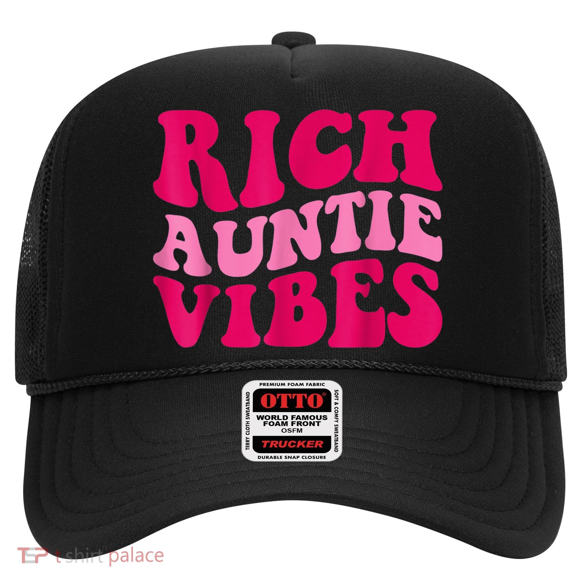 Rich Auntie Vibes Funny Aunt Saying Groovy Apparel Hat