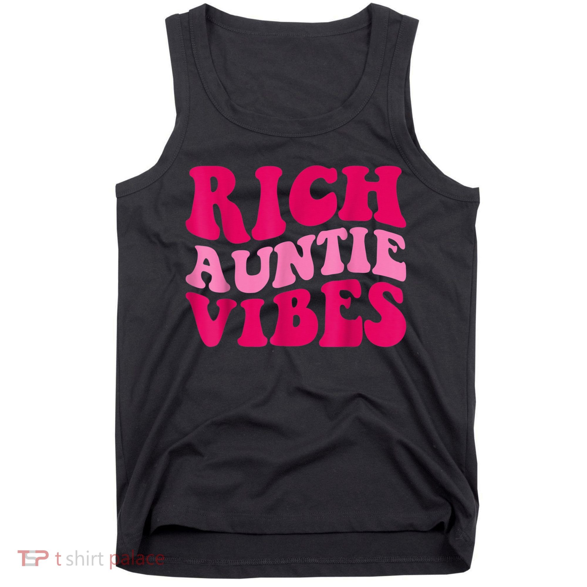 Rich Auntie Vibes Funny Aunt Saying Groovy Apparel Tank Top