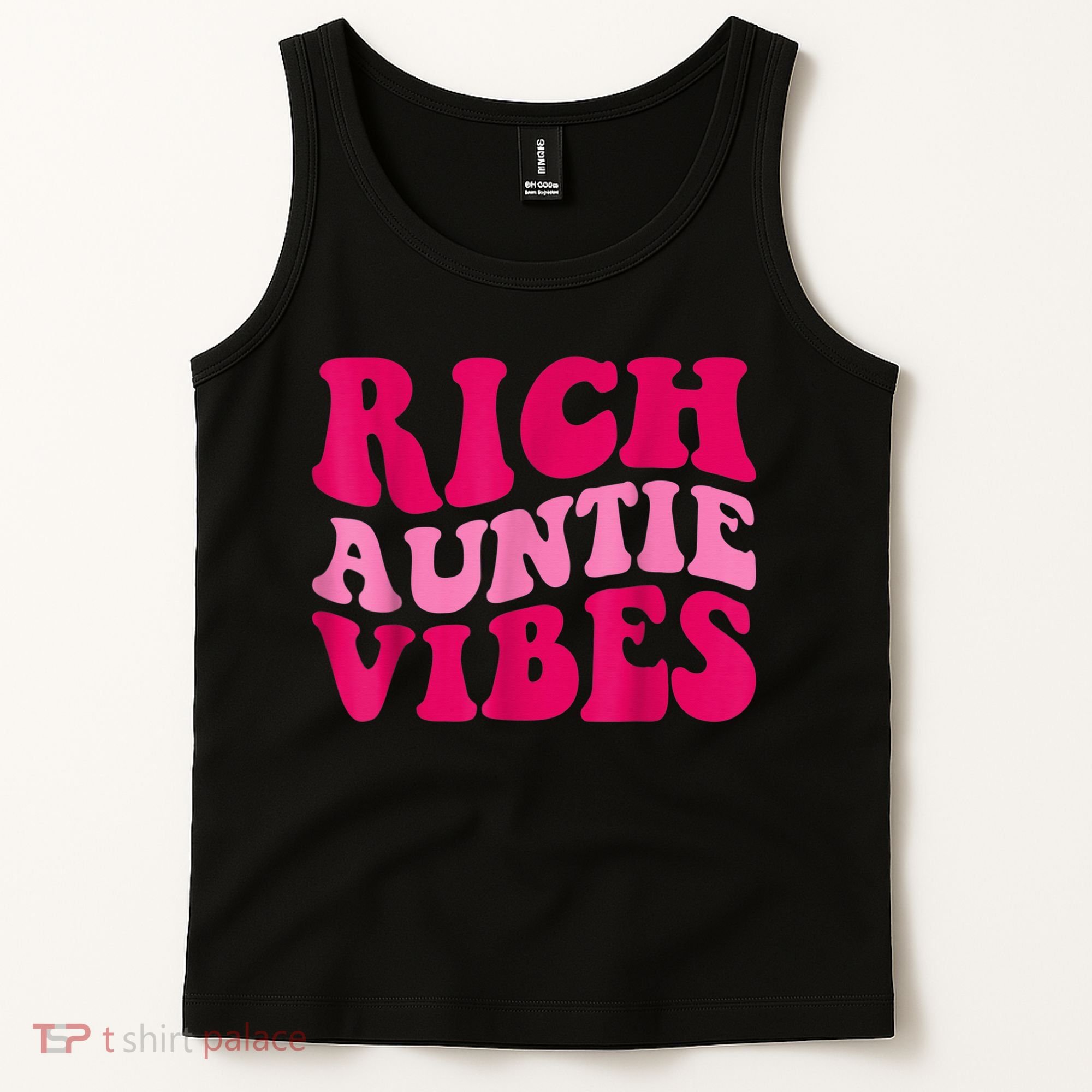 Rich Auntie Vibes Funny Aunt Saying Groovy Apparel Tank Top