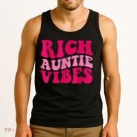 Rich Auntie Vibes Funny Aunt Saying Groovy Apparel Tank Top thumb 3