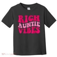 Rich Auntie Vibes Funny Aunt Saying Groovy Apparel Toddler T-Shirt thumb 0
