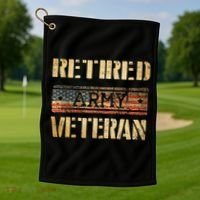 Retired army veteran Golf Towel thumb 1