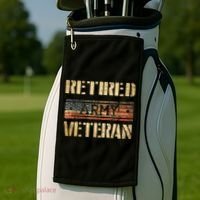 Retired army veteran Golf Towel thumb 2