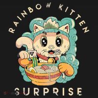 Retro Animals Vintage Cats Rainbow Kitten Surprise Cute Eat T-Shirt thumb 7