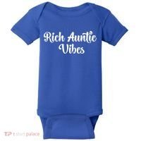 Rich Auntie Vibes Aunt Best Aunty Mothers Day Birthday Gift Baby Bodysuit thumb 0
