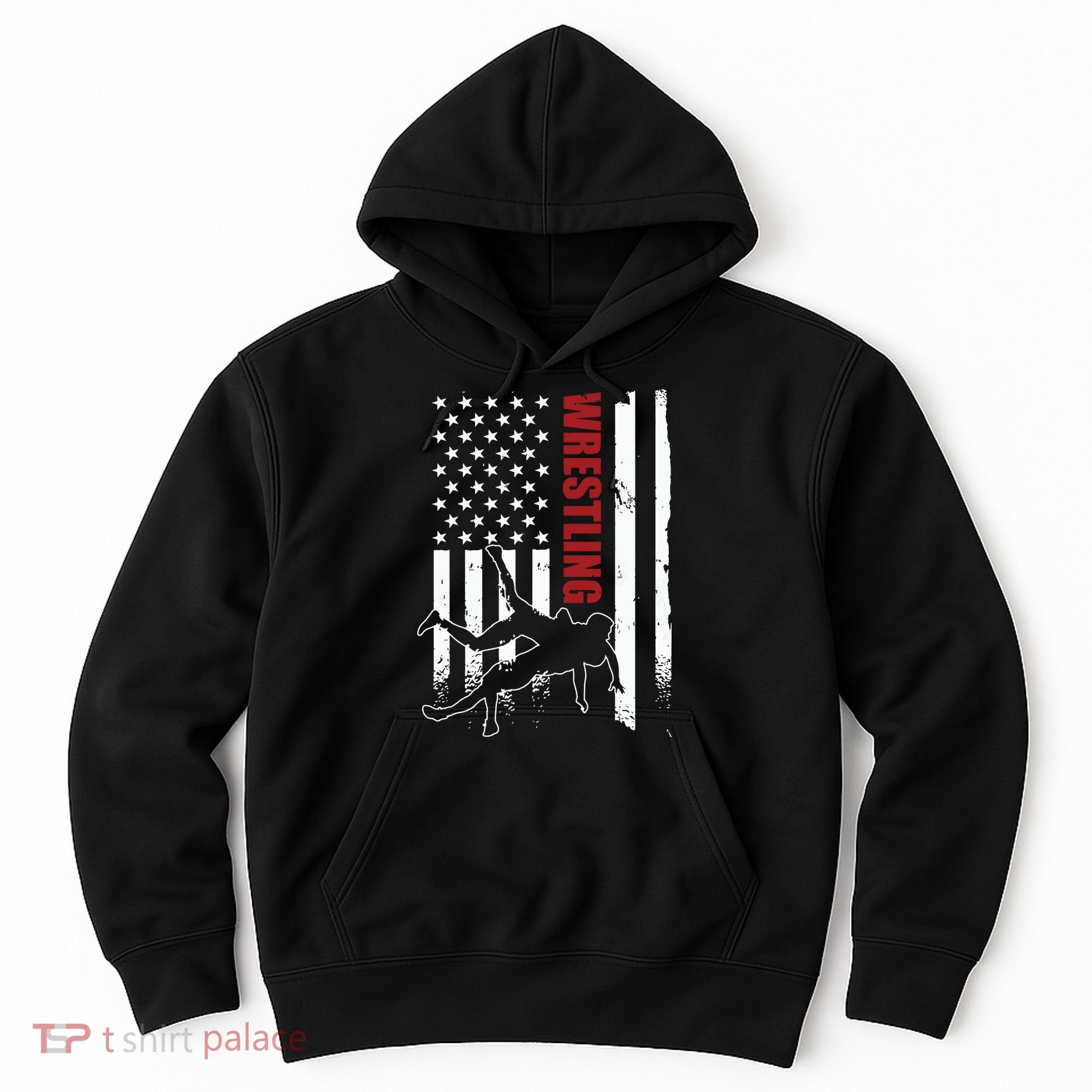 Retro American Wrestling Apparel US Flag Wrestling Hoodie