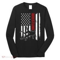Retro American Wrestling Apparel US Flag Wrestling Long Sleeve Shirt thumb 0