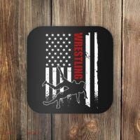 Retro American Wrestling Apparel US Flag Wrestling Coaster thumb 0