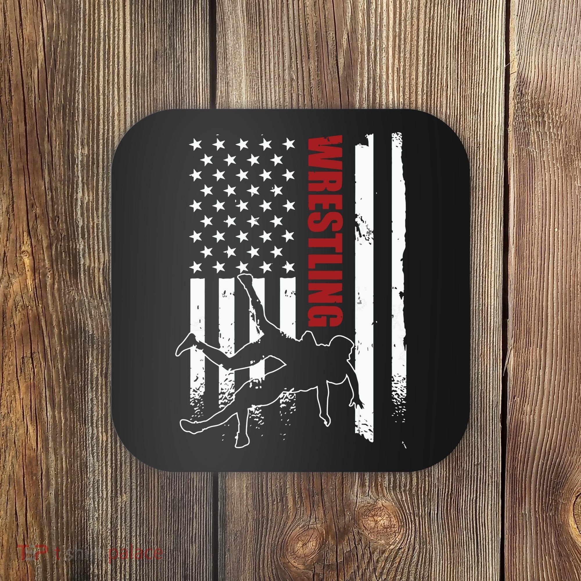 Retro American Wrestling Apparel US Flag Wrestling Coaster