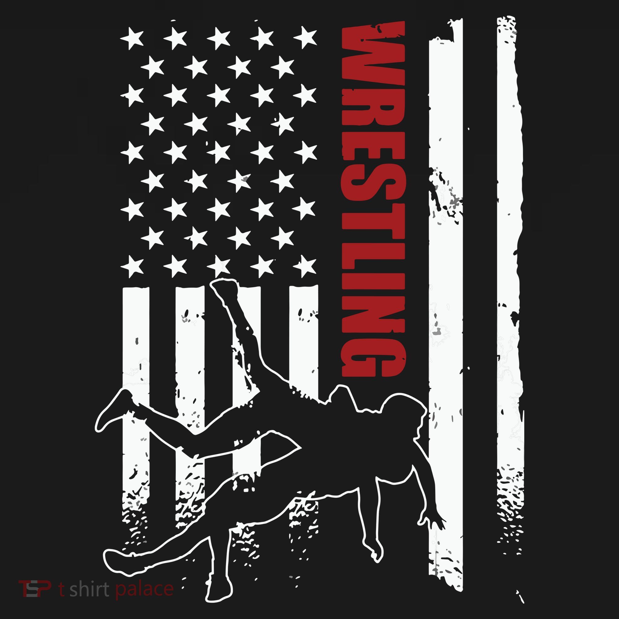 Retro American Wrestling Apparel US Flag Wrestling Women's Hoodie