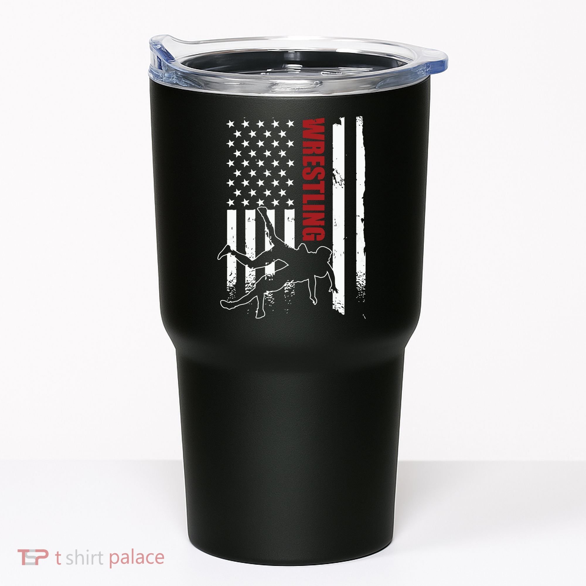 Retro American Wrestling Apparel US Flag Wrestling Tumbler