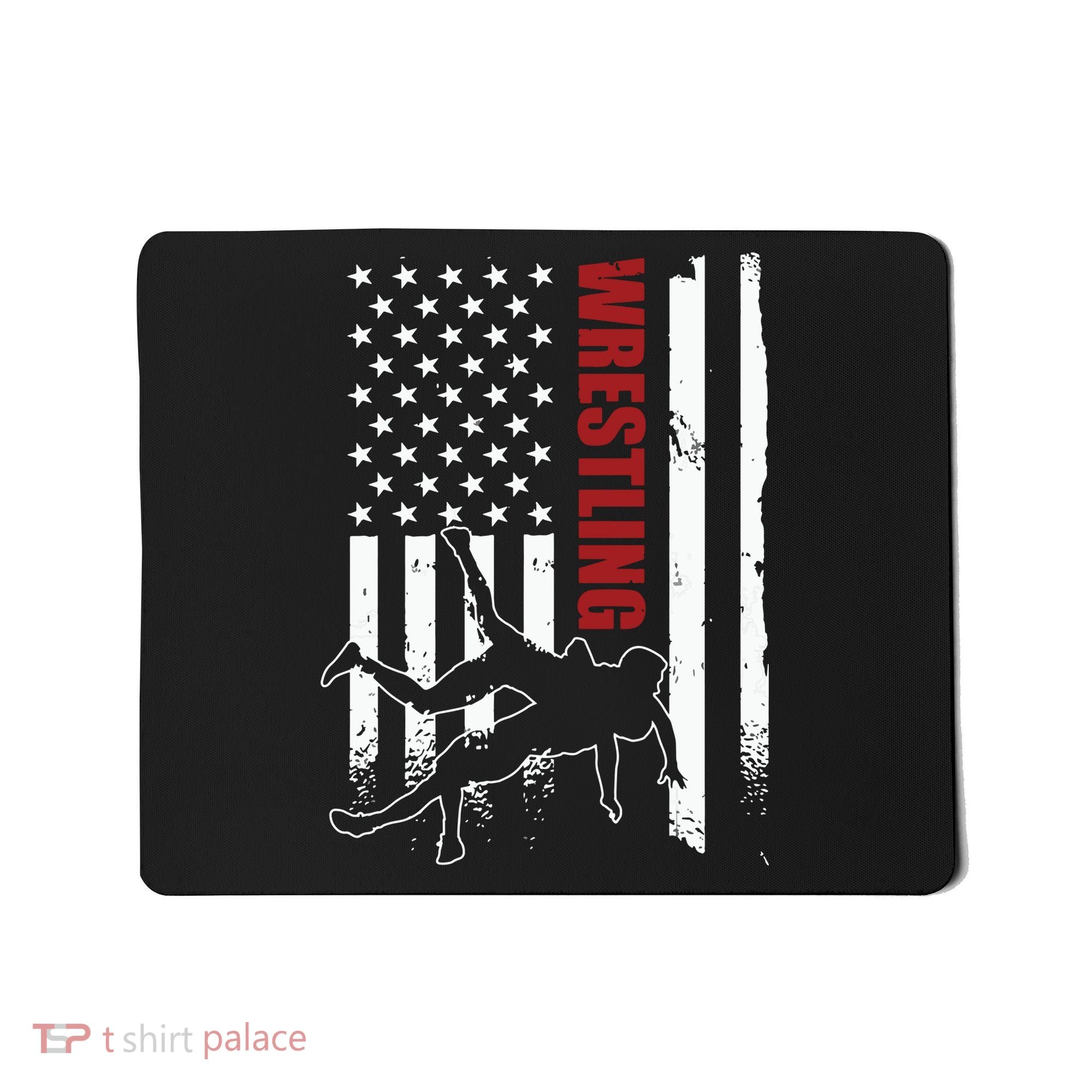 Retro American Wrestling Apparel US Flag Wrestling Mousepad