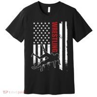 Retro American Wrestling Apparel US Flag Wrestling Premium T-Shirt thumb 0