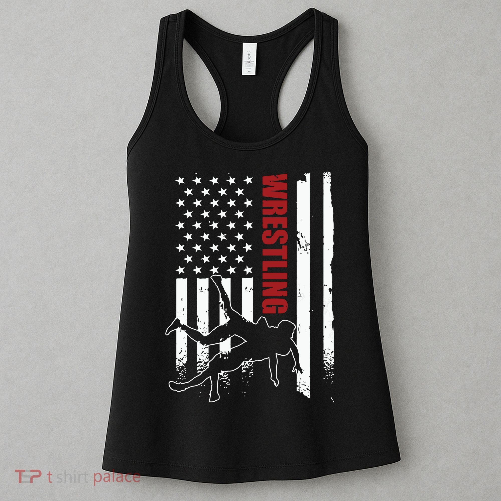 Retro American Wrestling Apparel US Flag Wrestling Women's Tank Top